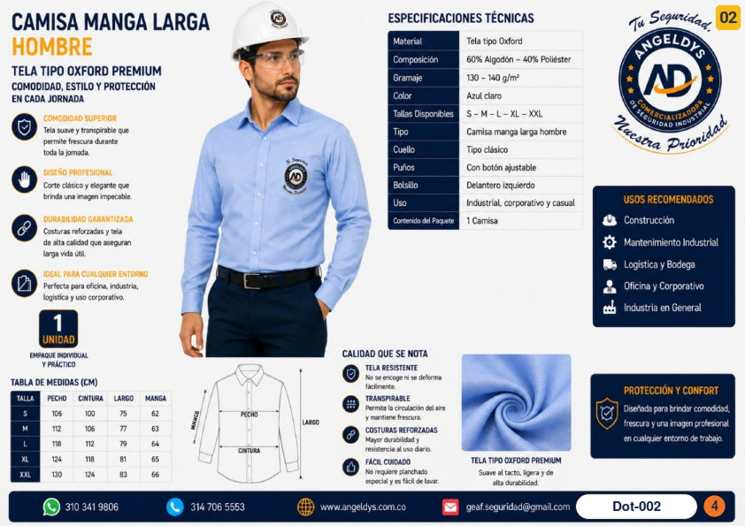 Buzo Tipo Polo Manga Larga Mujer Piqué Premium – Ficha técnica Dot-006