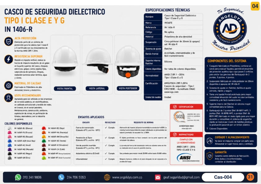 Guantes de Trabajo Construcción Nitrilo Nailon – Ficha técnica Guan-001