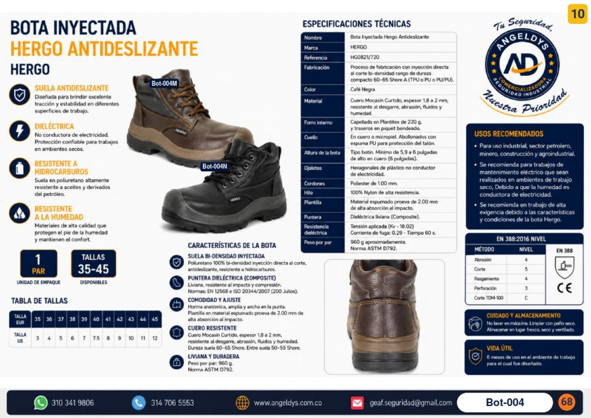 Bota Inyectada HERGO Antideslizante HG0821/720 – Ficha técnica Bot-004
