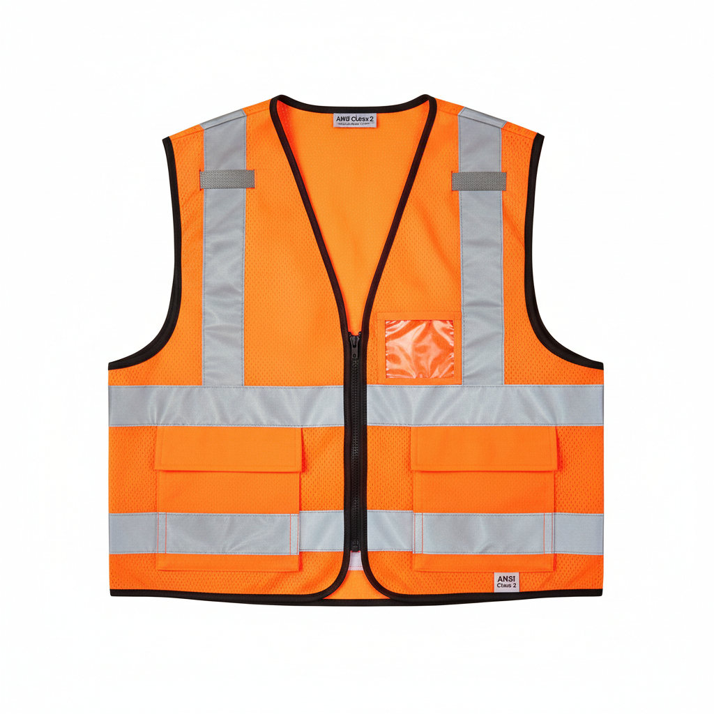 Chaleco de Seguridad Reflectivo WIFOCU - Naranja Fluorescente x48