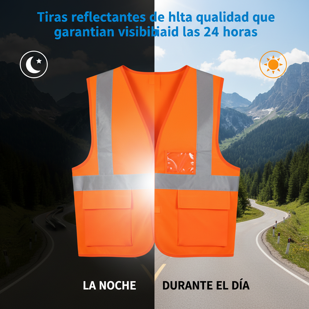 Chaleco de Seguridad Reflectivo WIFOCU - Naranja Fluorescente x48
