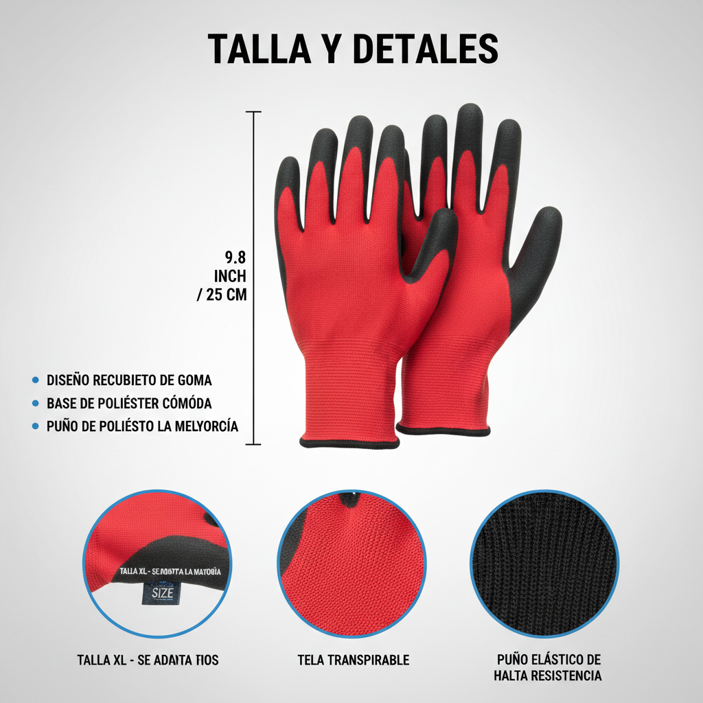 Guantes de Trabajo Recubiertos de Goma Maxcheck x72
